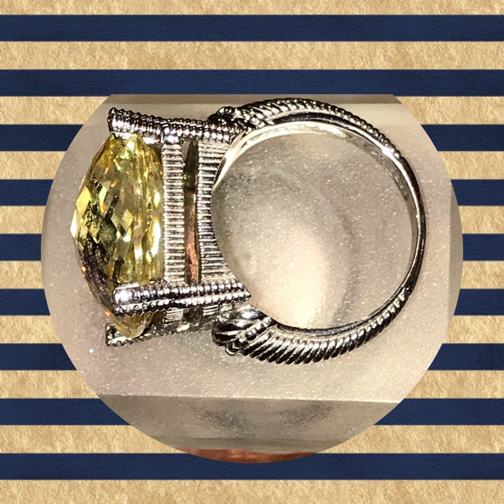 EYE-CATCHING JUDITH RIPKA YELLOW FACETED RING - Picture 4 of 9